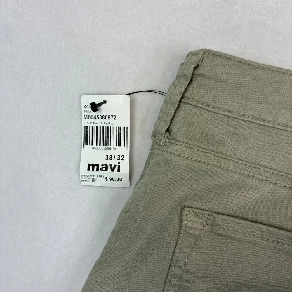 Mavi Zach Straight Leg Men 38x32 Sage Green Twill Stretch Cotton Pants New
